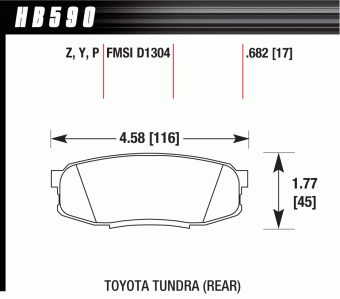 Тормозные колодки задние для Toyota LC200 Lexus LX570/LX450 HAWK LTS 2008 - 2017
