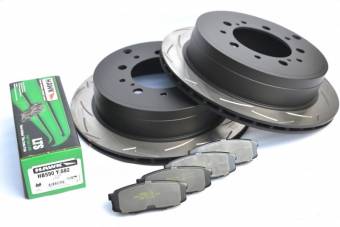 Комплект задний - тормозные диски DBA 42723S T3 + Колодки HAWK для LTS Toyota LC 200, Lexus LX570, LX450D
