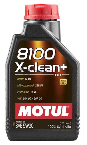 1 л MOTUL 8100 X-CLEAN+ 5W-30 для бензиновых и дизельных двигателей стандарта ЕВРО IV и ЕВРО V