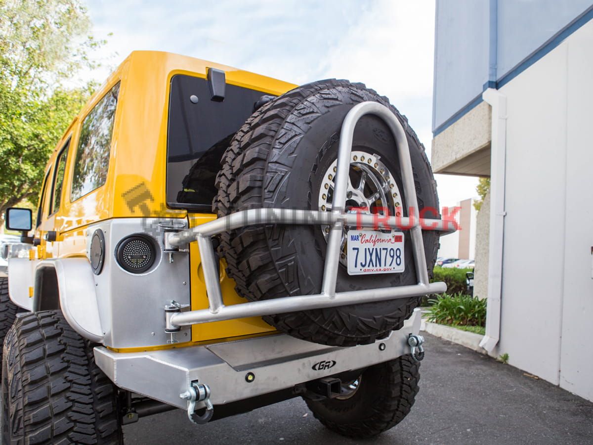 Калитка под запасное колесо диаметром 33"-42" дюйма для Jeep JK алюминиевая от GenRight