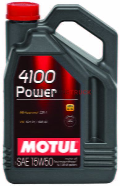 4 л MOTUL 4100 POWER 15W-50 для дизельных и турбодизельных двигателей, изготовленное по технологии Technosynthese®
