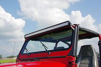 Кронштейн для установки прямой 50-дюймовой светодиодной фары над лобовым стеклом Jeep Wrangler YJ  1987-95