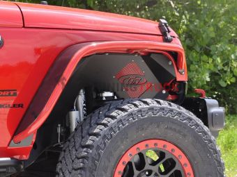 Защита колёсных арок передних алюминиевая для Jeep JK (черное покрытие)  2 и 4 двери GenRight
