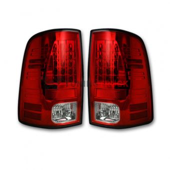 Dodge 13-17 RAM 1500/2500/3500 LED TAIL LIGHTS (Replaces Factory OEM LED Tail Lights ONLY) - Red Lens