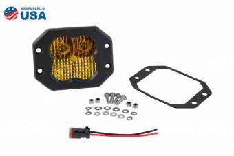 Желтый врезной LED-модуль SS3 Pro с янтарной подсветкой, водительский свет