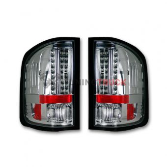 Chevy Silverado 07-13 Single-Wheel & 07-14 Dually & GMC Sierra 07-14 (Dually Only) 2nd GEN Body Style LED TAIL LIGHTS - Clear Lens