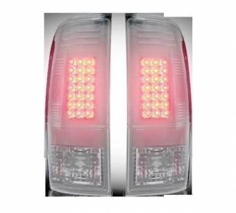 Ford Superduty F250HD/350/450/550 99-07 & F150 97-03 Straight aka "Style" Side LED Tail Lights - Smoked Lens