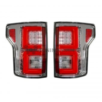Ford F150 15-17 (Replaces OEM Halogen Style Tail Lights) LED TAIL LIGHTS - Clear Lens