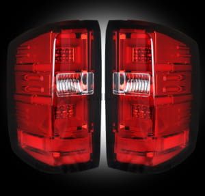 Chevy Silverado 16-17 1500/2500/3500 (Replaces Factory OEM LED Tail Lights ONLY - Also Fits GMC Sierra 15-17 Dually Body Style with Factory OEM LED Tail Lights ONLY) OLED TAIL LIGHTS - Red Lens