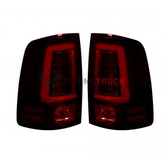 Dodge 13-17 RAM 1500/2500/3500 OLED TAIL LIGHTS (Replaces Factory OEM LED Tail Lights ONLY) - Dark Red Smoked Lens