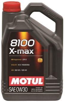 4 л MOTUL 8100 X-MAX 0W-30 для бензиновых и дизельных двигателей