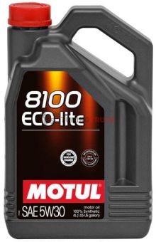 4 л MOTUL 8100 ECO-LITE 5W-30 энергосберегающее масло для бензиновых двигателей
