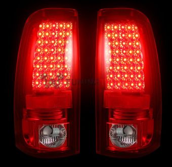 Chevy Silverado & GMC Sierra 99-07 (Fits 2007 "Classic" Body Style Only) LED TAIL LIGHTS - Red Lens