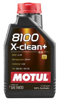 1 л MOTUL 8100 X-CLEAN+ 5W-30 для бензиновых и дизельных двигателей стандарта ЕВРО IV и ЕВРО V