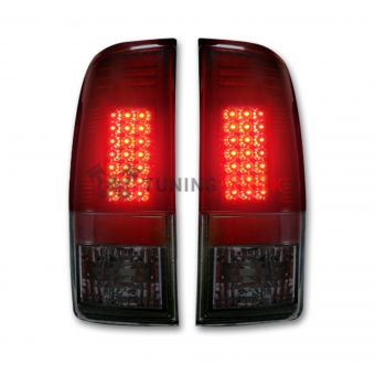 Ford Superduty F250HD/350/450/550 08-16 LED TAIL LIGHTS - Dark Red Smoked Lens