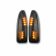 Ford 03-07 F250/F350 Superduty & Excursion Side Mirror Lenses (2-Piece Set) w/ AMBER LED Running Lights & Turn Signals - Smoked Lens