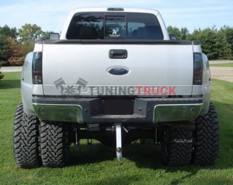 Ford Superduty F250HD/350/450/550 99-07 & F150 97-03 Straight aka "Style" Side LED Tail Lights - Dark Red Smoked Lens