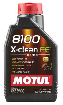 1 л MOTUL8100 X-CLEAN FE 5W-30 для бензиновых и дизельных двигателей стандарта ЕВРО IV и ЕВРО V