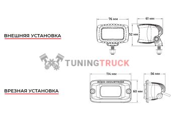 Врезная LED-фара Rigid серия SR-M Pro, рабочий свет 