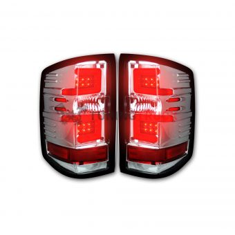 Chevy Silverado 16-17 1500/2500/3500 (Replaces Factory OEM LED Tail Lights ONLY - Also Fits GMC Sierra 15-17 Dually Body Style with Factory OEM LED Tail Lights ONLY) OLED TAIL LIGHTS - Clear Lens