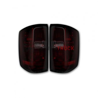 Chevy Silverado 14-17 1500/2500/3500 (Replaces Factory OEM Halogen Tail Lights ONLY - Also Fits GMC Sierra 15-17 Dually Body Style with Factory OEM Halogen Tail Lights ONLY) OLED TAIL LIGHTS - Dark Red Smoked Lens