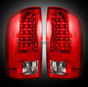 Dodge 07-08 RAM 1500 & 07-09 RAM 2500/3500 LED TAIL LIGHTS - Red Lens