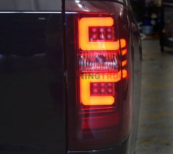Chevy Silverado 16-17 1500/2500/3500 (Replaces Factory OEM LED Tail Lights ONLY - Also Fits GMC Sierra 15-17 Dually Body Style with Factory OEM LED Tail Lights ONLY) OLED TAIL LIGHTS - Dark Red Smoked Lens